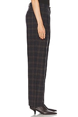 R13 Relaxed Trouser in Dark Brown Plaid, view 3, click to view large image.