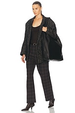 R13 Relaxed Trouser in Dark Brown Plaid, view 5, click to view large image.