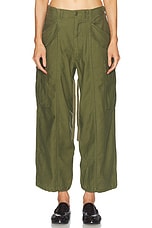 R13 Cropped Cargo in Vintage Olive Drab, view 1, click to view large image.