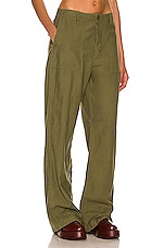 R13 Wide Leg Utility Pant in Olive, view 2, click to view large image.
