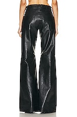 R13 Janet Relaxed Flair Leather Pant in Shiny Black, view 3, click to view large image.