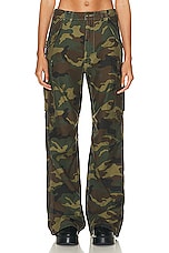R13 Wide Leg Cargo Pant in Camo, view 1, click to view large image.