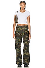 R13 Wide Leg Cargo Pant in Camo, view 4, click to view large image.