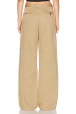 R13 Wide Leg Trouser in Khaki, view 3, click to view large image.