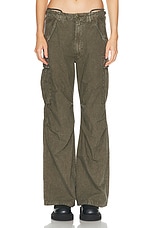 R13 Wide Leg Cargo Pant in Olive, view 1, click to view large image.