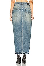R13 Side Slit Skirt in Clinton Blue, view 4, click to view large image.
