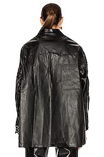 R13 Leather Oversized Cowboy Shirt in Thin Black, view 4, click to view large image.