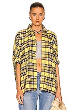 R13 Plaid Oversized Boxy Shirt in Yellow Plaid FWRD