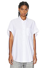 R13 Sleeveless Boxy Button up Shirt in White FWRD