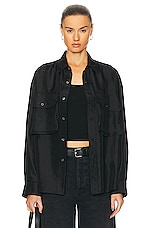 R13 Oversized Pocket Shirt in Black, view 1, click to view large image.