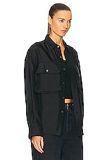 R13 Oversized Pocket Shirt in Black, view 2, click to view large image.