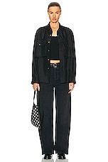 R13 Oversized Pocket Shirt in Black, view 4, click to view large image.