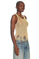R13 Destroyed Tank Top in Bright Gold, view 2, click to view large image.