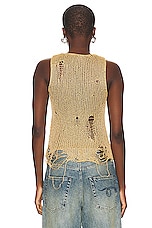 R13 Destroyed Tank Top in Bright Gold, view 3, click to view large image.