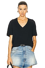 R13 V Neck Relaxed Tee in Black, view 1, click to view large image.