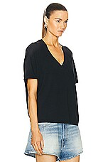R13 V Neck Relaxed Tee in Black, view 2, click to view large image.
