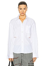 R13 Open Back Shirt in White, view 1, click to view large image.
