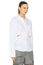 R13 Open Back Shirt in White, view 2, click to view large image.