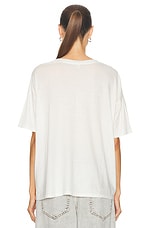 R13 V-Neck Boxy Seamless Tee in Cashmere White, view 3, click to view large image.