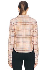 R13 Shrunken Workshirt in Pink Overdyed Plaid, view 3, click to view large image.