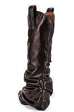 R13 Mid Cowboy Boot with Sleeve in Black Leather, view 3, click to view large image.