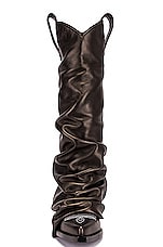 R13 Mid Cowboy Boot with Sleeve in Black Leather, view 4, click to view large image.