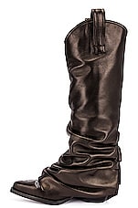 R13 Mid Cowboy Boot with Sleeve in Black Leather, view 5, click to view large image.