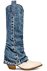 R13 Mid Cowboy Boot with Sleeve in Indigo, view 1, click to view large image.