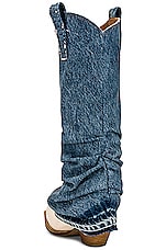 R13 Mid Cowboy Boot with Sleeve in Indigo, view 3, click to view large image.