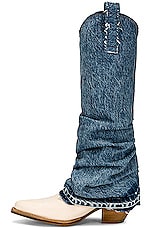 R13 Mid Cowboy Boot with Sleeve in Indigo, view 5, click to view large image.