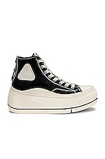 R13 Kurt High Top Sneaker in Black & Ecru Color Block, view 1, click to view large image.
