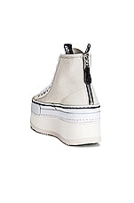 R13 Platform High Top Sneaker in Ecru, view 3, click to view large image.