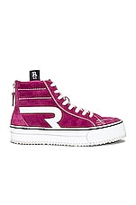 R13 The Rogue Sneaker (Single Stack) in BRIGHT PINK SUEDE, view 1, click to view large image.