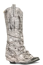 R13 Mid Cowboy Boots in Distressed Grey, view 1, click to view large image.