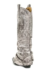 R13 Mid Cowboy Boots in Distressed Grey, view 3, click to view large image.