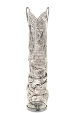 R13 Mid Cowboy Boots in Distressed Grey, view 4, click to view large image.
