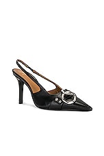R13 Sling Back Heel Pump in Black, view 2, click to view large image.