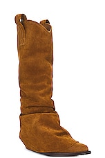 R13 Mid Cowboy Boots in Light Brown, view 2, click to view large image.