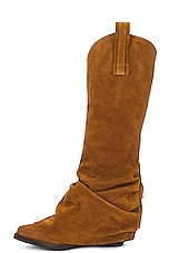 R13 Mid Cowboy Boots in Light Brown, view 5, click to view large image.