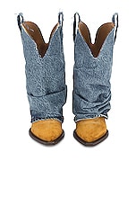 R13 Chunky Cowboy Boots in Denim, view 4, click to view large image.