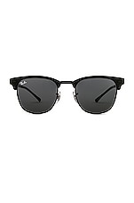 Ray-Ban Clubmaster Metal Sunglasses in Black, view 1, click to view large image.