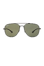 Ray-Ban Sunglasses in Black & Green, view 1, click to view large image.