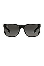 Ray-Ban Justin 55mm Polarized Sunglasses in Black, view 1, click to view large image.