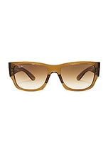Ray-Ban Carlos Square Sunglasses in Brown, view 1, click to view large image.
