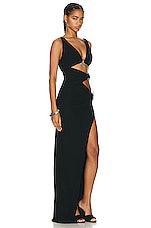 Roberto Cavalli Cut Out Gown in Nero 191101, view 2, click to view large image.