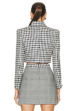Roberto Cavalli Cropped Jacket in Black & White, view 3, click to view large image.