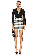 Roberto Cavalli Stretch Mini Skirt in Black & White, view 4, click to view large image.