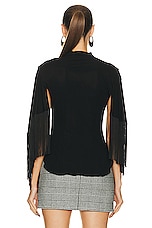 Roberto Cavalli Long Sleeve Top in Nero 191101, view 3, click to view large image.