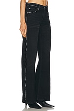 RE/DONE Studded Mid Rise Wide Leg in Crafted Black Stud, view 3, click to view large image.