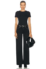 RE/DONE Studded Mid Rise Wide Leg in Crafted Black Stud, view 6, click to view large image.